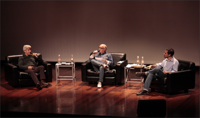 Da direita para esquerda: Caco Barcellos, Fernando Coelho e Ivan Marsiglia. Foto: Renata Asp