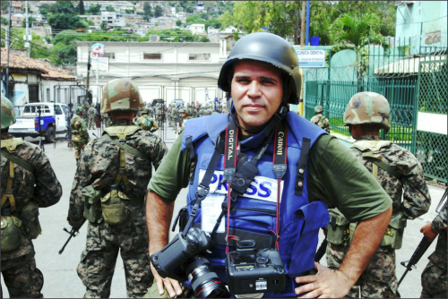 Em setembro de 2009, durante golpe militar em Honduras. Foto: Arquivo Pessoal