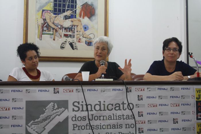 Da esquerda para a direita: Bianca Santana, Rachel Moreno e Roseli Fígaro. Foto: Emílio Coutinho