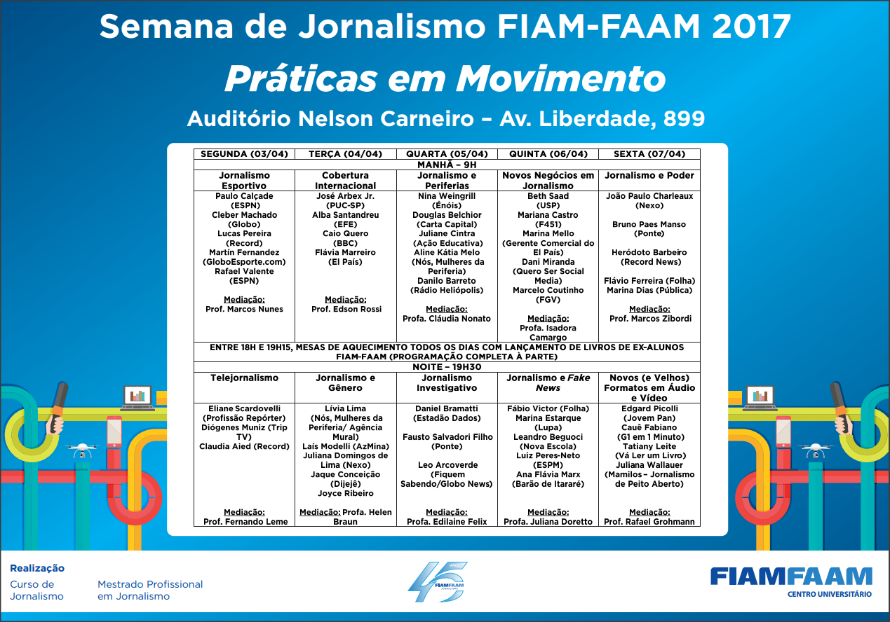 Semana de Jornalismo FIAM FAAM - Programação atualizada